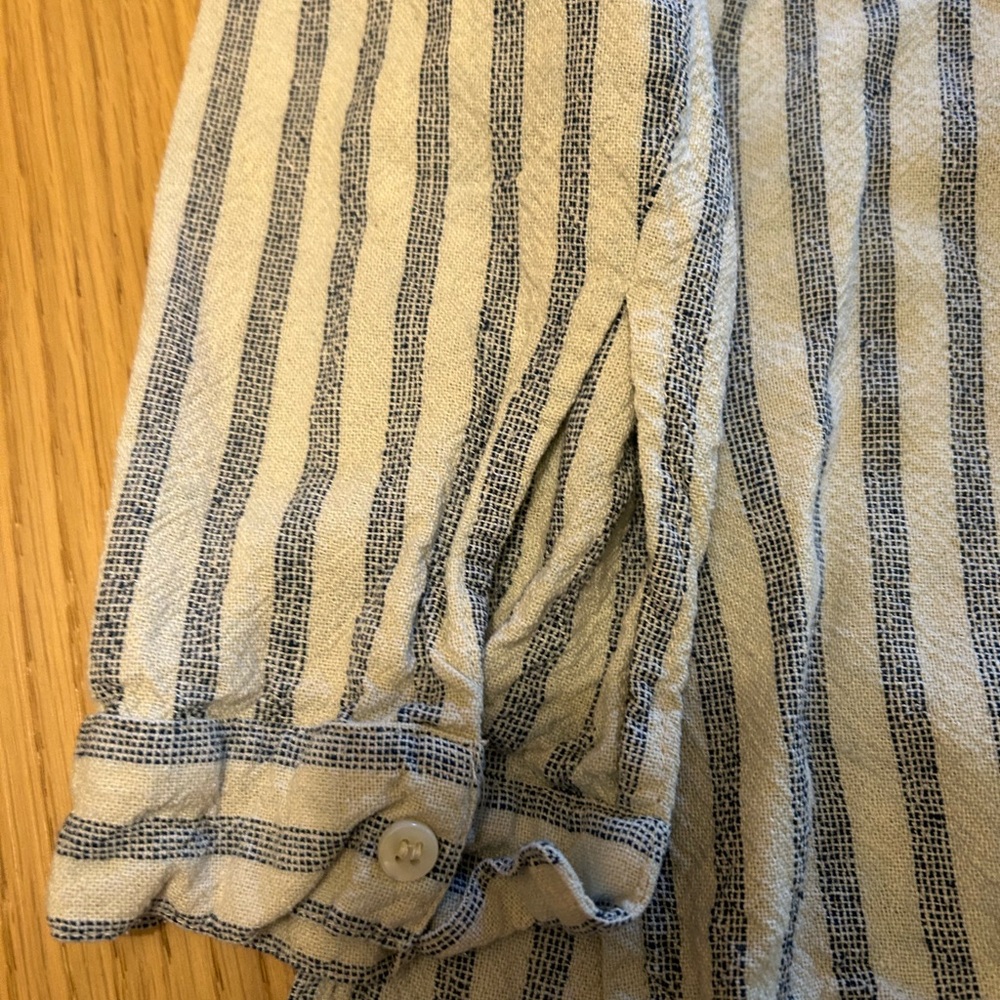 Doen Striped Blue and White Button-Up Shirt